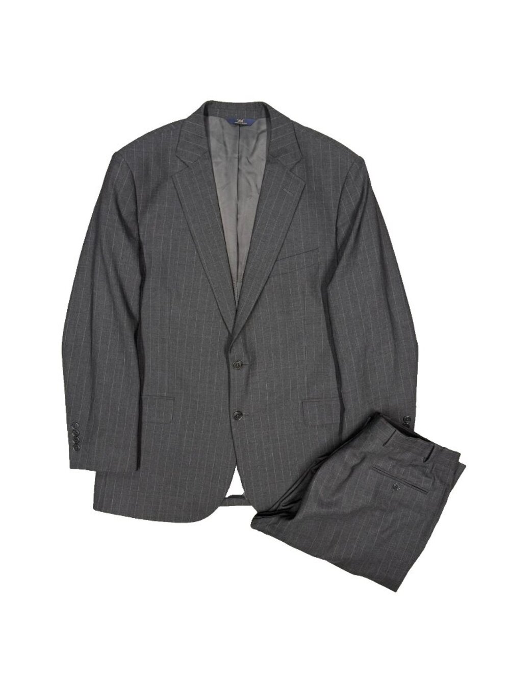 Brooks Brothers Suit Striped Stretch Wool Grey 2pc 44R 36x31